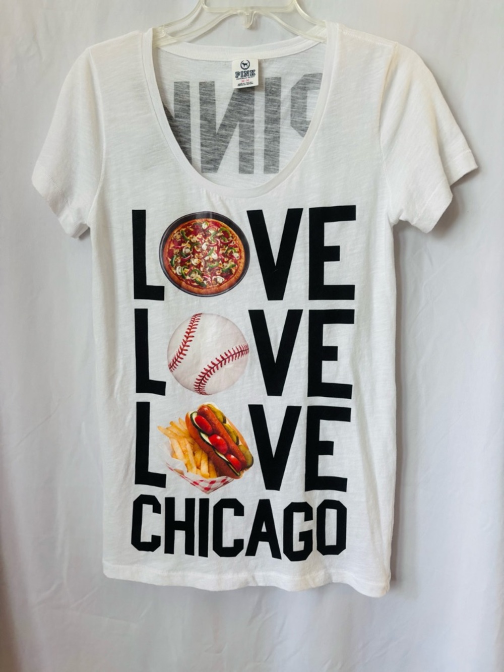 PINK Victoria’s Secret Love Chicago Baseball Tee Sz M